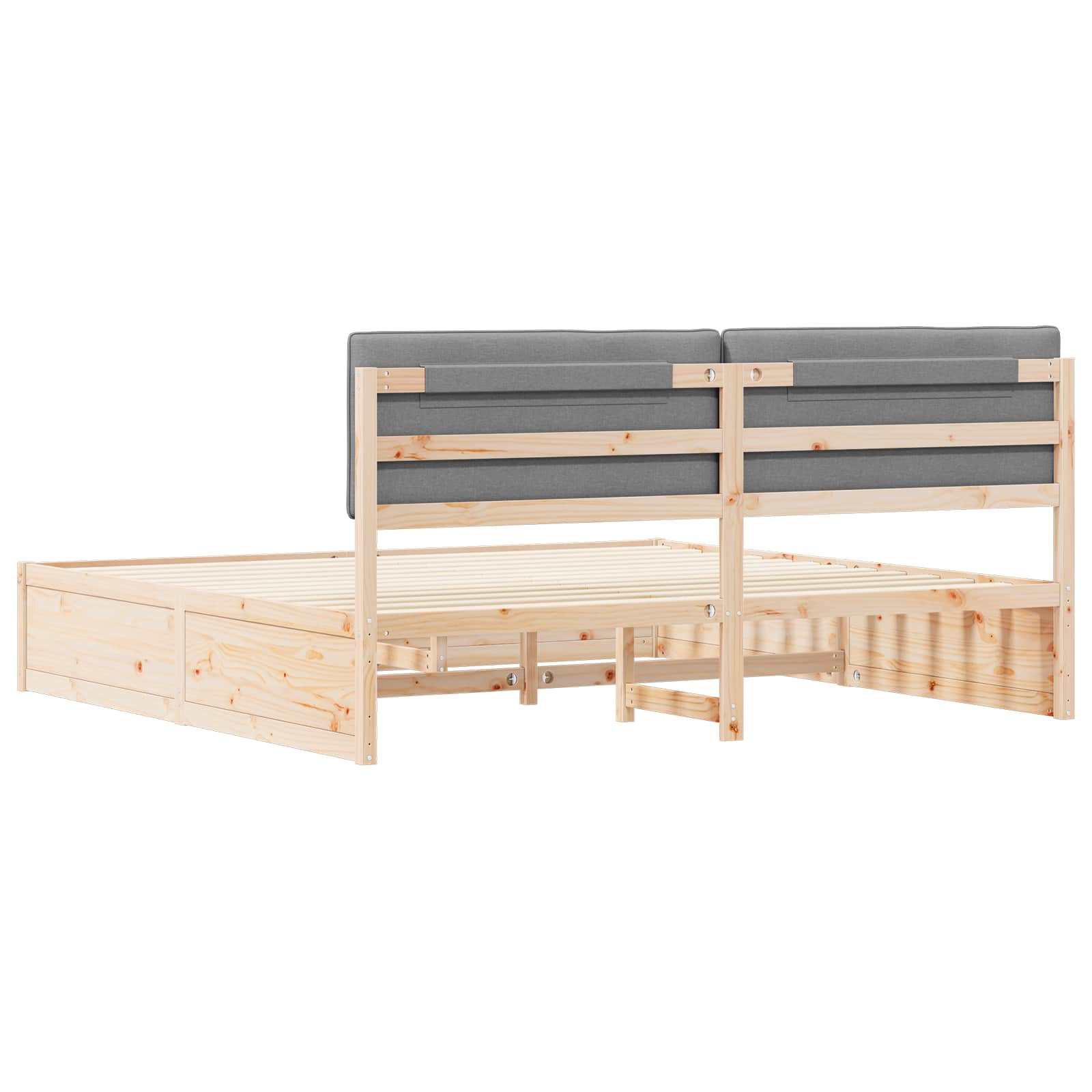 Σκελετός Κρεβατιού με Επενδεδυμένο Κεφαλάρι Ανοιχτό γκρι