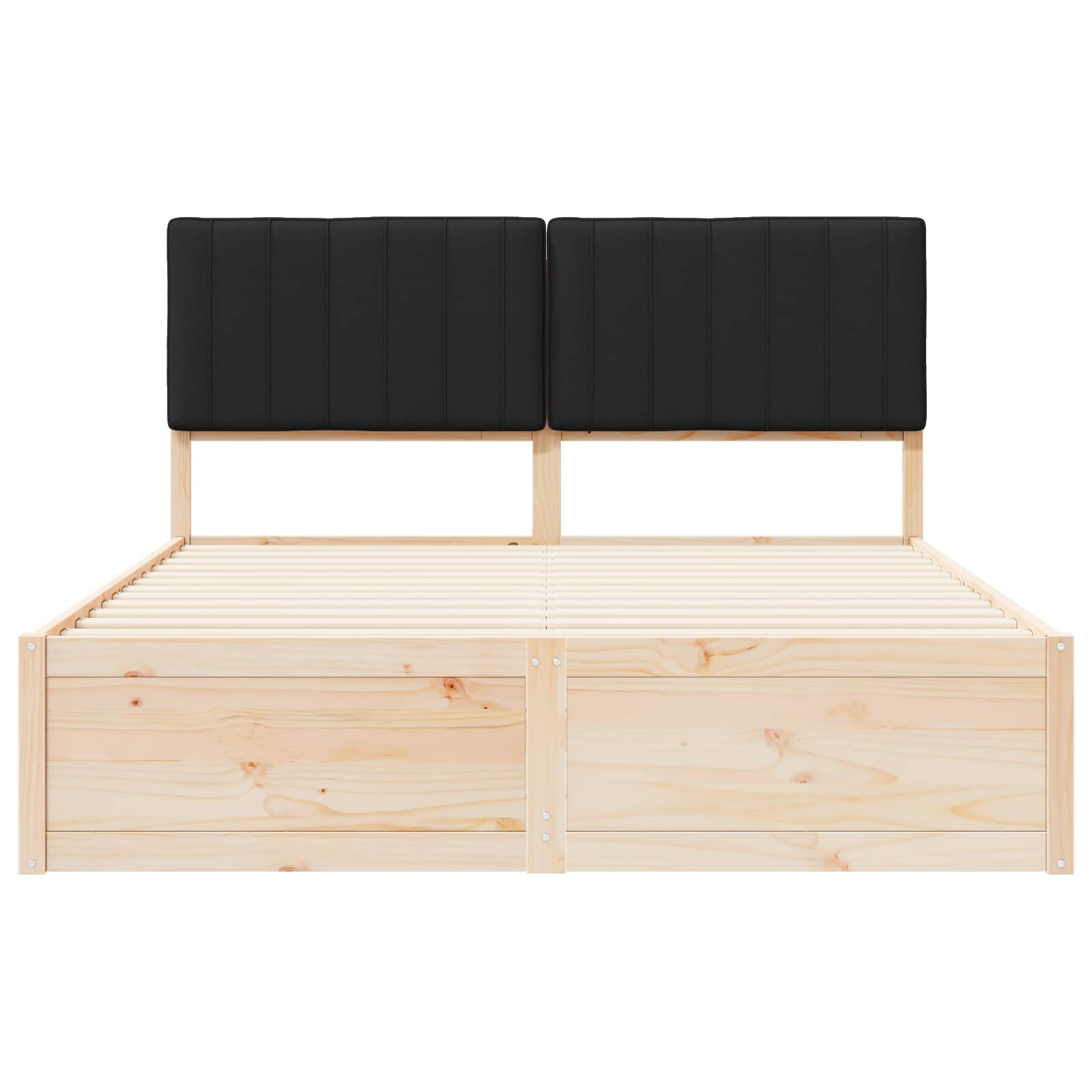 Σκελετός Κρεβατιού με Επενδεδυμένο Κεφαλάρι Μαύρο 150 x 200 cm