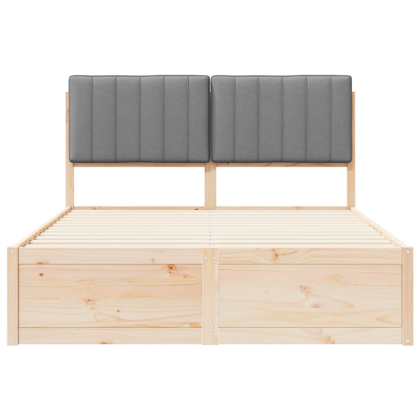 Σκελετός Κρεβατιού με Επενδεδυμένο Κεφαλάρι Ανοιχτό γκρι