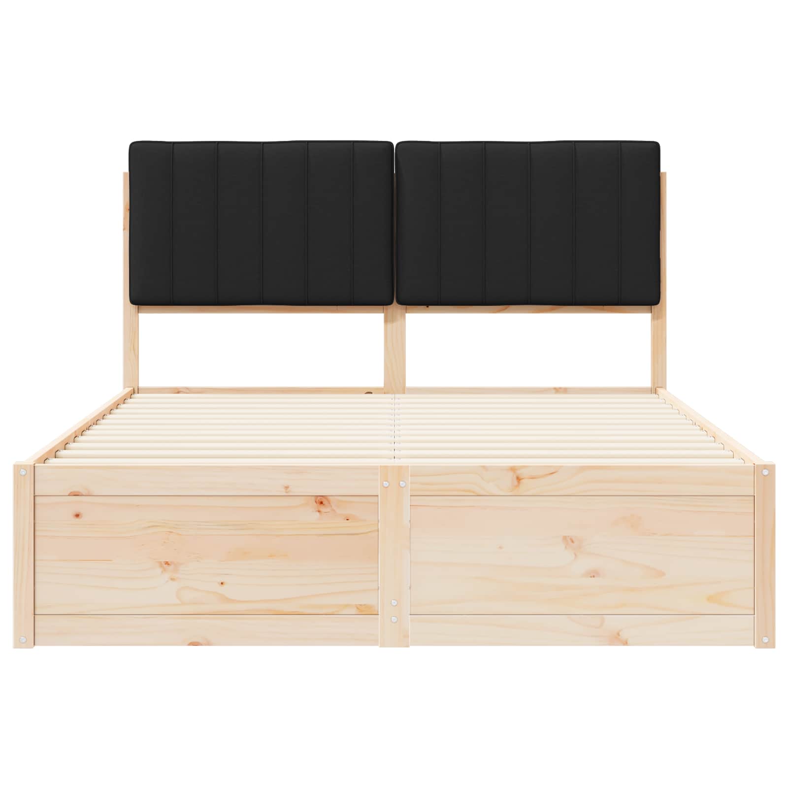 Σκελετός Κρεβατιού με Επενδεδυμένο Κεφαλάρι Μαύρο 140 x 200 cm