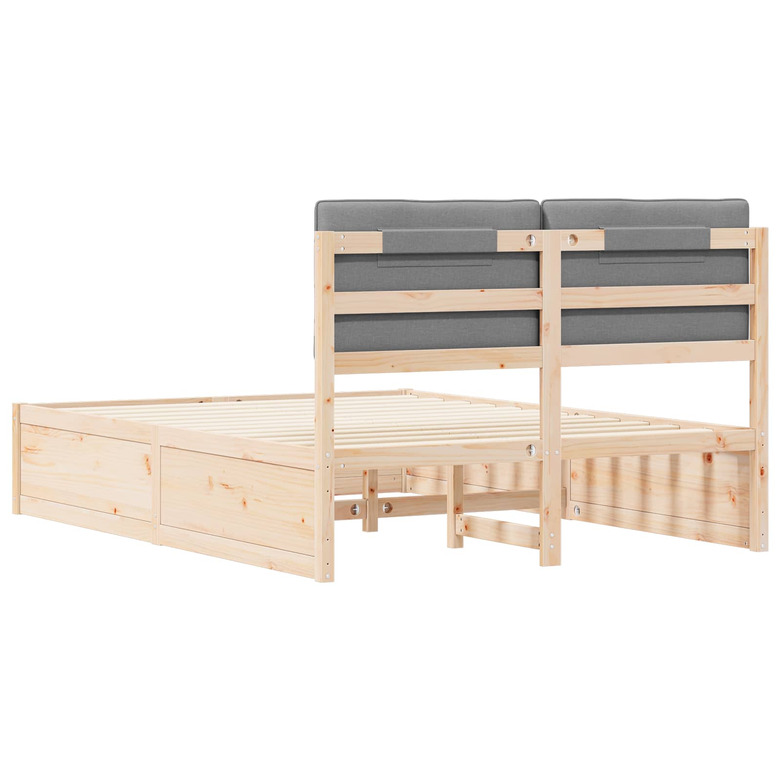 Σκελετός Κρεβατιού με Επενδεδυμένο Κεφαλάρι Ανοιχτό γκρι