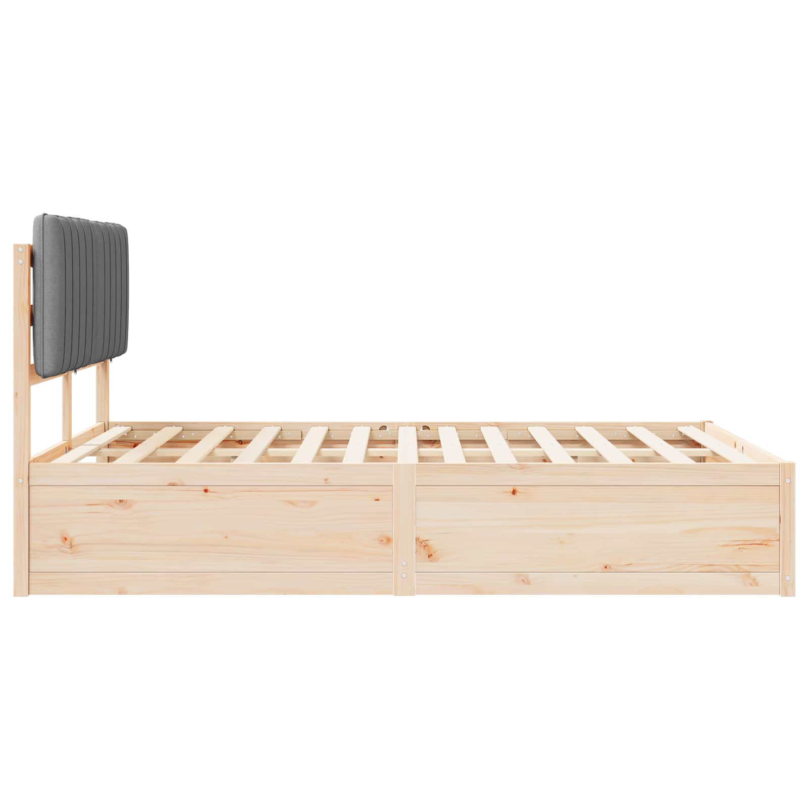 Σκελετός Κρεβατιού με Επενδεδυμένο Κεφαλάρι Ανοιχτό γκρι