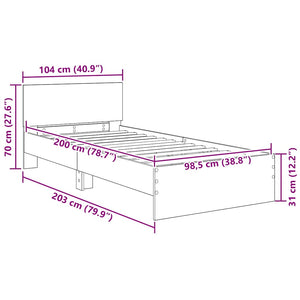 Σκελετός Κρεβατιού Παλιό Ξύλο 100 x 200 cm Επεξεργασμένο ξύλο - Pakobazaar