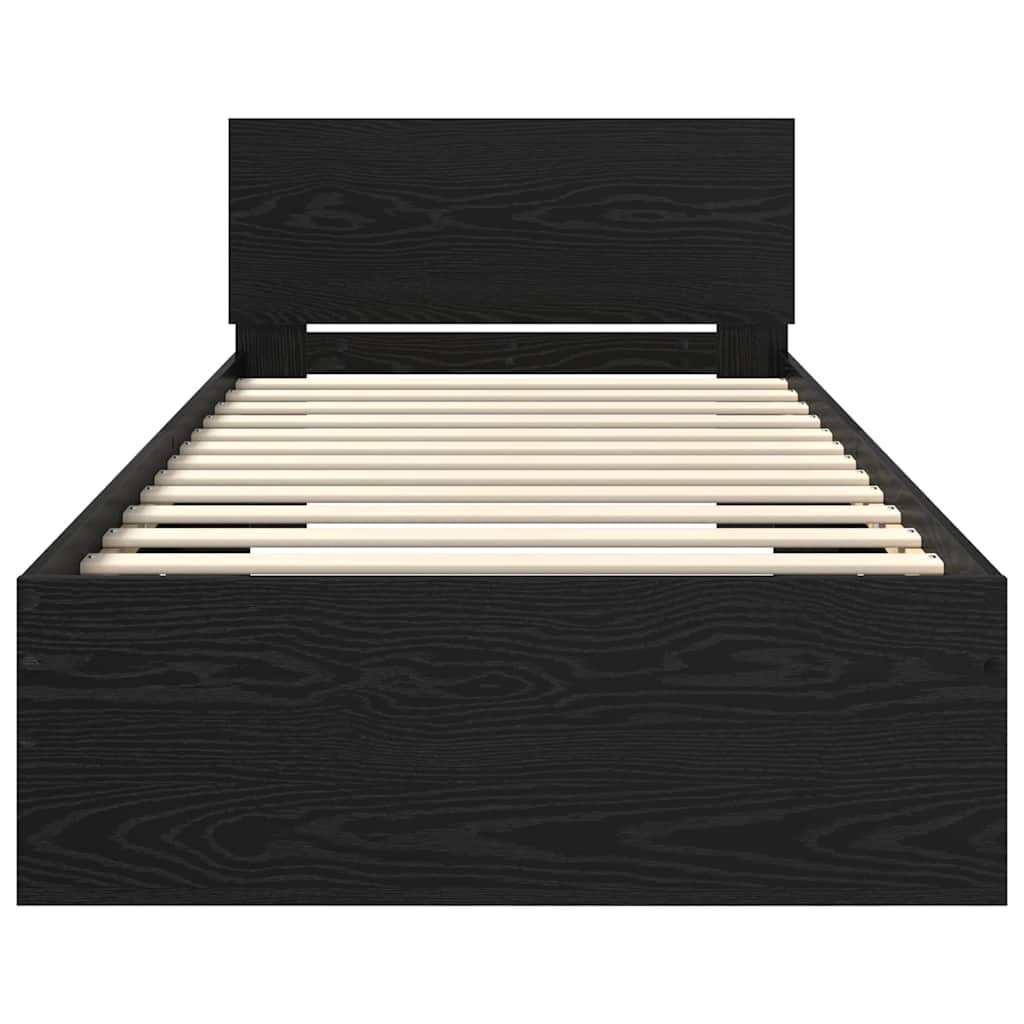 Σκελετός Κρεβατιού Μαύρη Οξυά 90 x 200 cm Επεξεργασμένο ξύλο - Pakobazaar