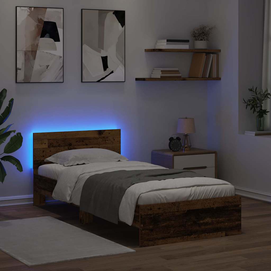 Σκελετός Κρεβατιού Παλιό Ξύλο 90 x 190 cm Επεξεργασμένο ξύλο - Pakobazaar