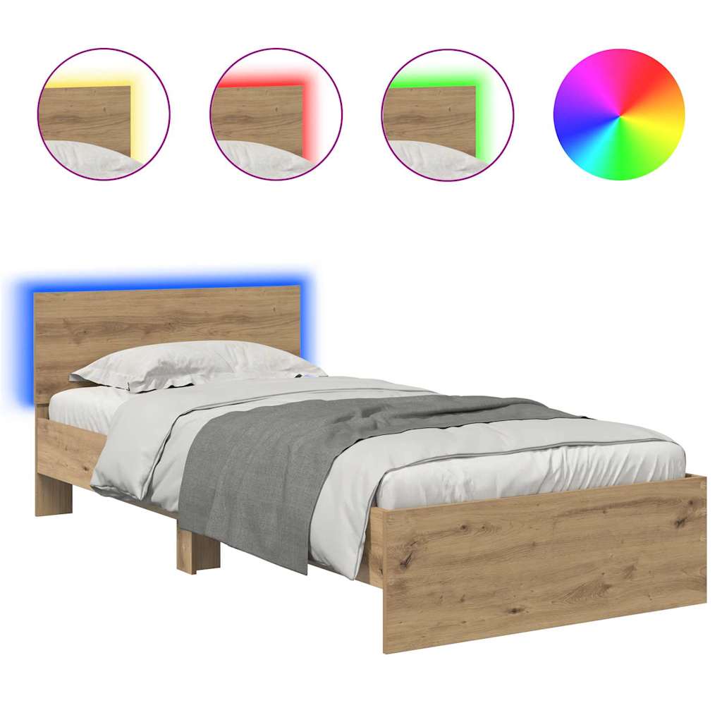 Σκελετός Κρεβατιού Artisan Oak 90 x 190 cm Επεξεργασμένο ξύλο - Pakobazaar