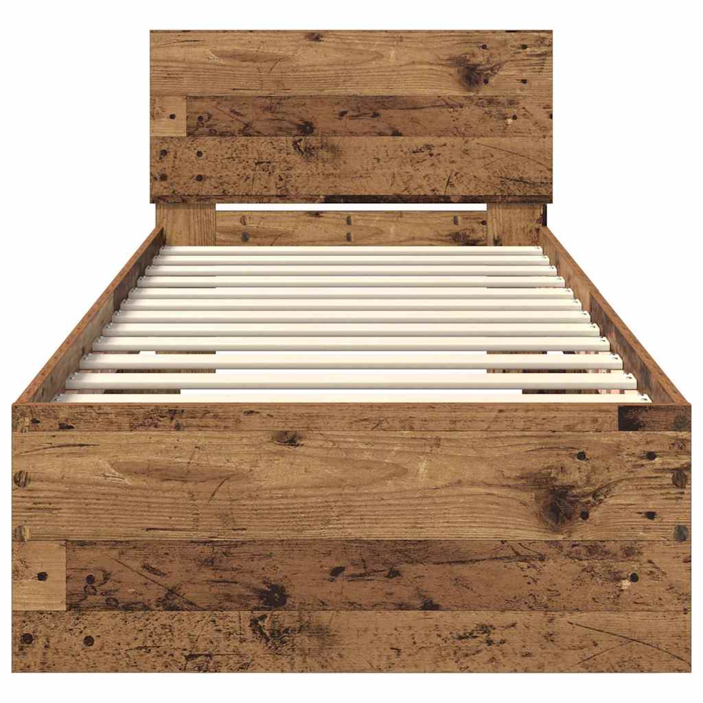 Σκελετός Κρεβατιού Παλιό Ξύλο 75 x 190 cm Επεξεργασμένο ξύλο - Pakobazaar
