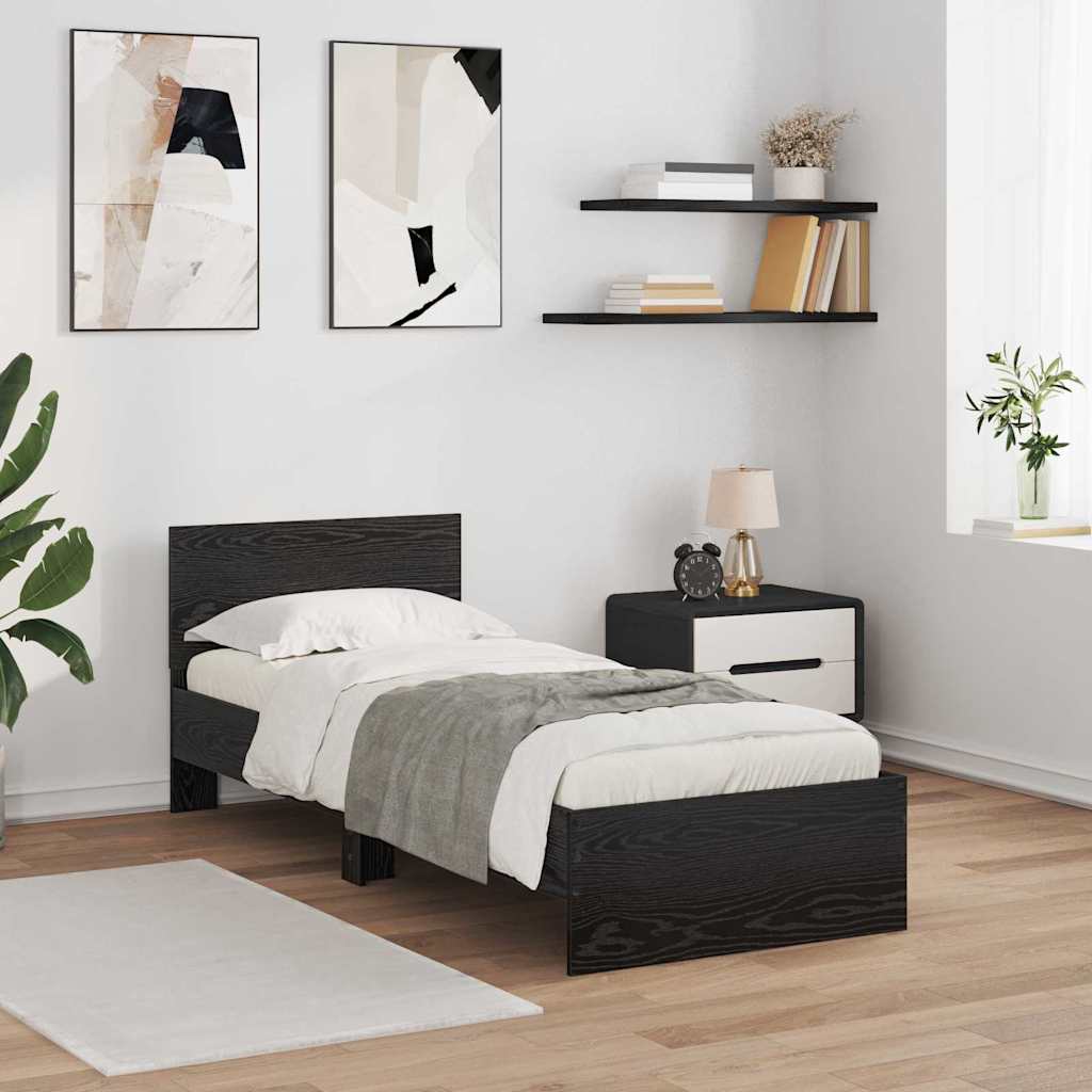 Σκελετός Κρεβατιού Μαύρη Οξυά 75 x 190 cm Επεξεργασμένο ξύλο - Pakobazaar