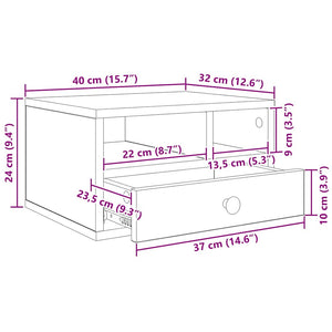 Σταντ Εκτυπωτή Παλιό Ξύλο 40 x 32 x 24 εκ Επεξεργασμένο Ξύλο