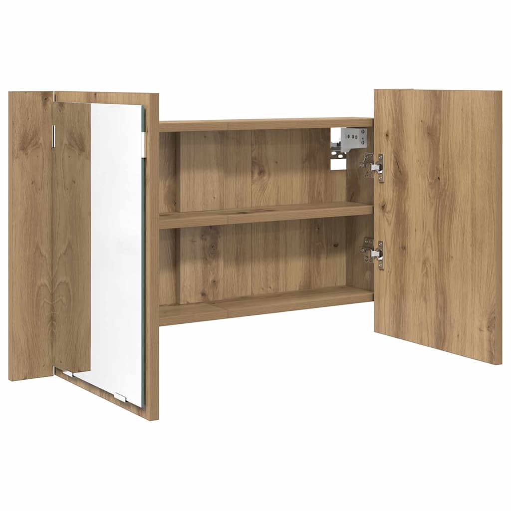 Καθρέφτης Ντουλάπα Μπάνιου με ράφι Artisan Oak 80 x 12 x 45 εκ - Pakobazaar