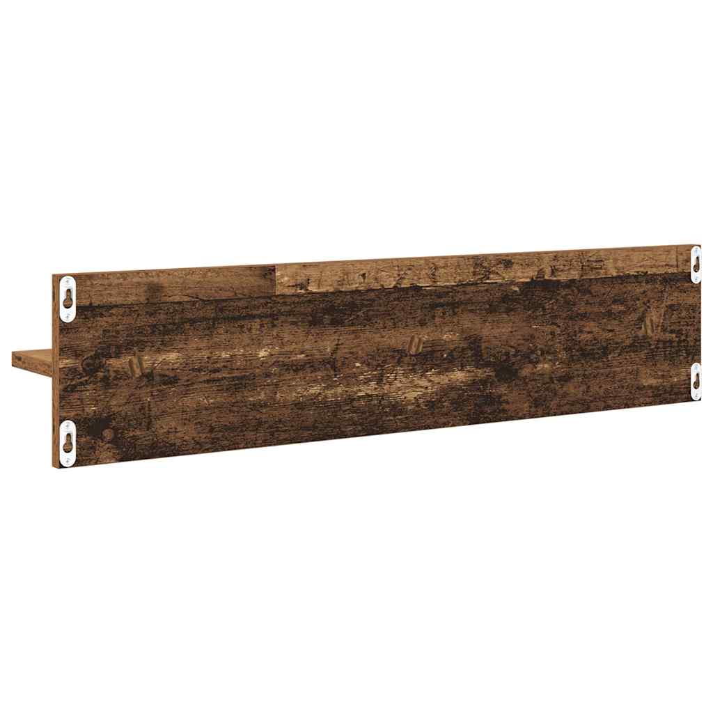 Ράφια Τοίχου με ράφι 4 pcs Παλιό Ξύλο 80 x 11,5 x 18 εκ