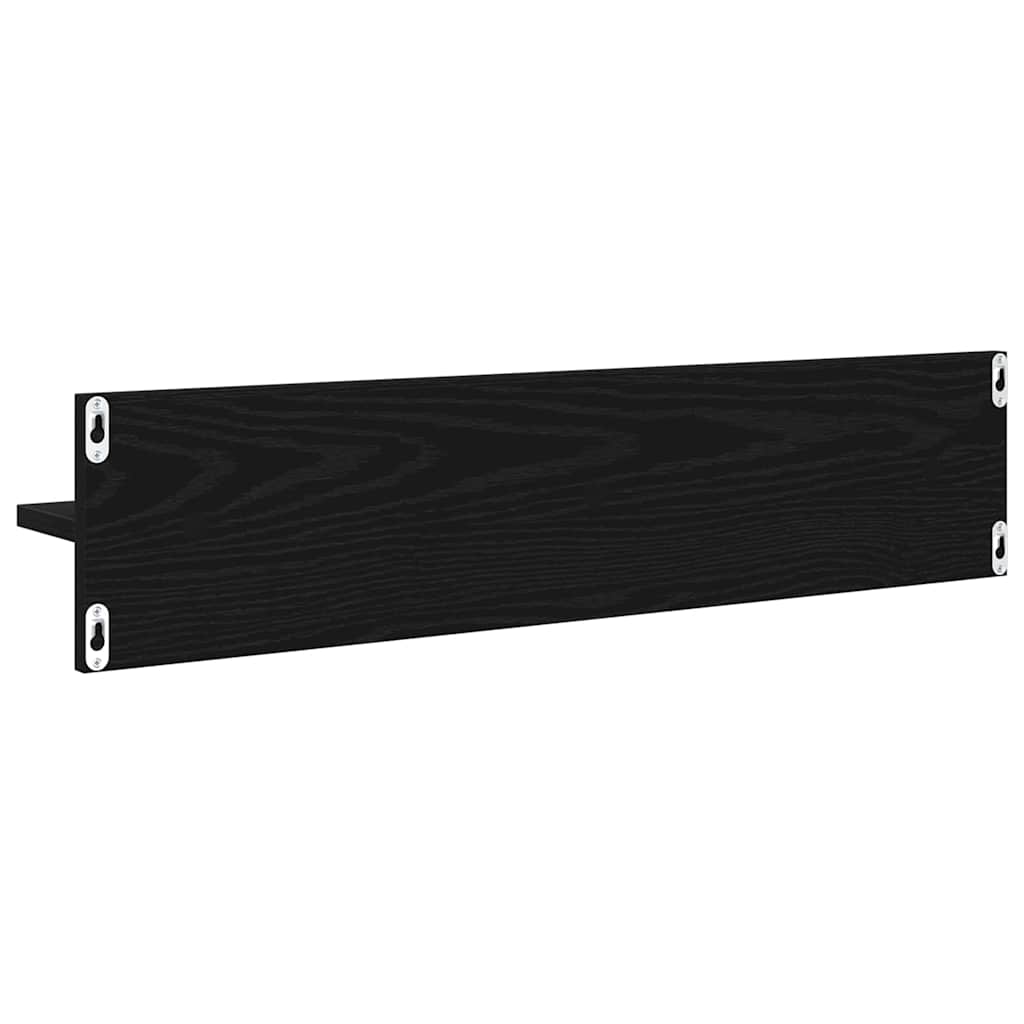 Ράφια Τοίχου με ράφι 4 pcs Μαύρη Οξυά 80 x 11,5 x 18 εκ