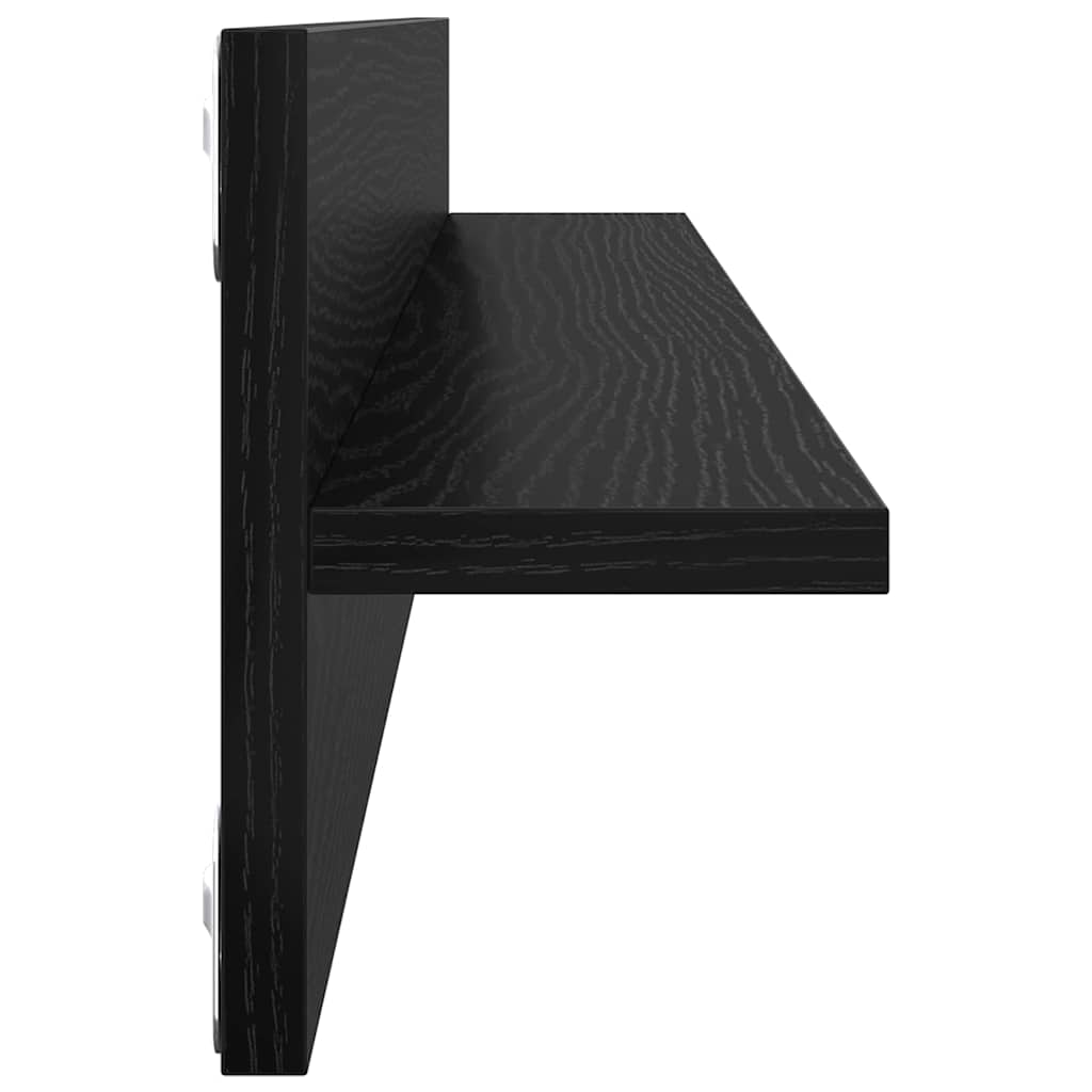 Ράφια Τοίχου με ράφι 4 pcs Μαύρη Οξυά 80 x 11,5 x 18 εκ