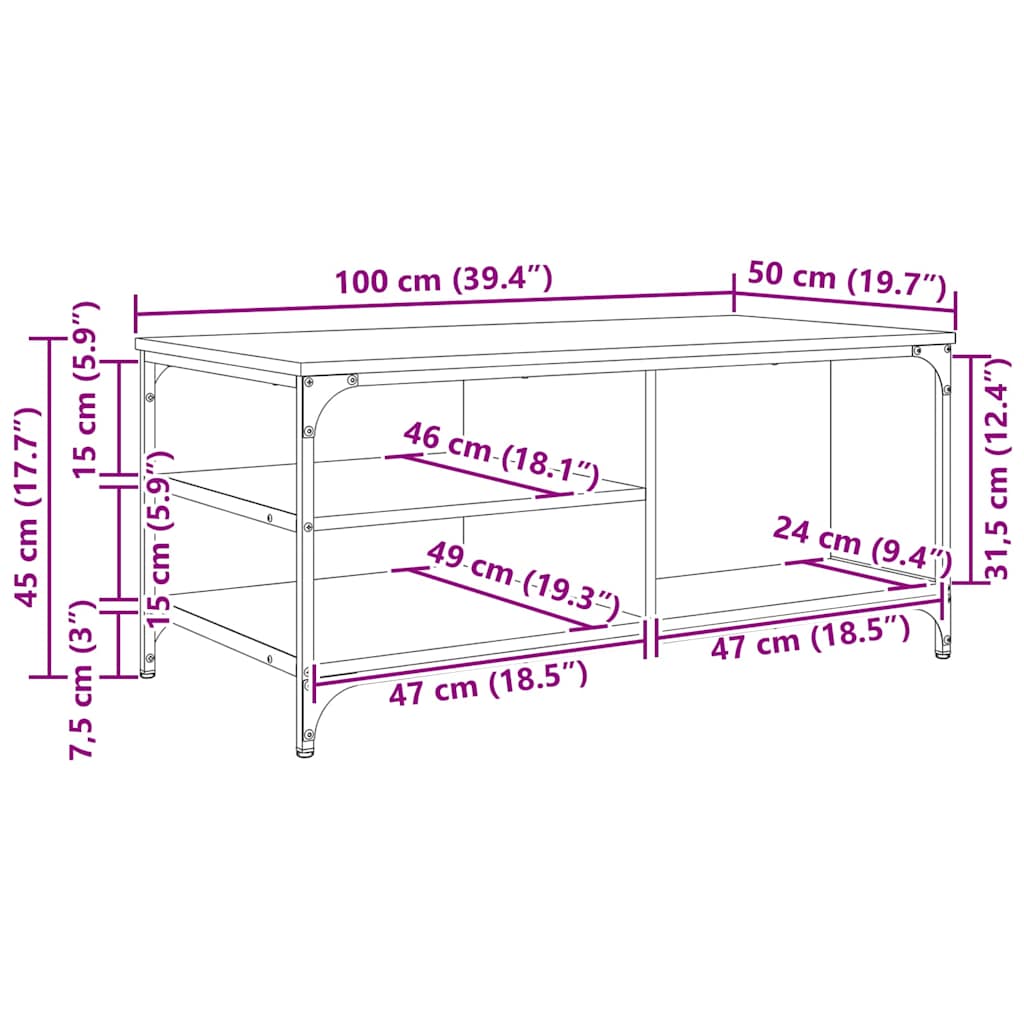 Τραπεζάκι σαλονιού Παλιό Ξύλο 100 x 50 x 45 cm - Pakobazaar