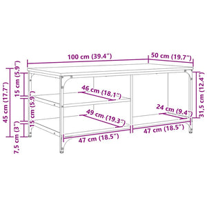 Τραπεζάκι σαλονιού Μαύρη Οξυά 100 x 50 x 45 cm