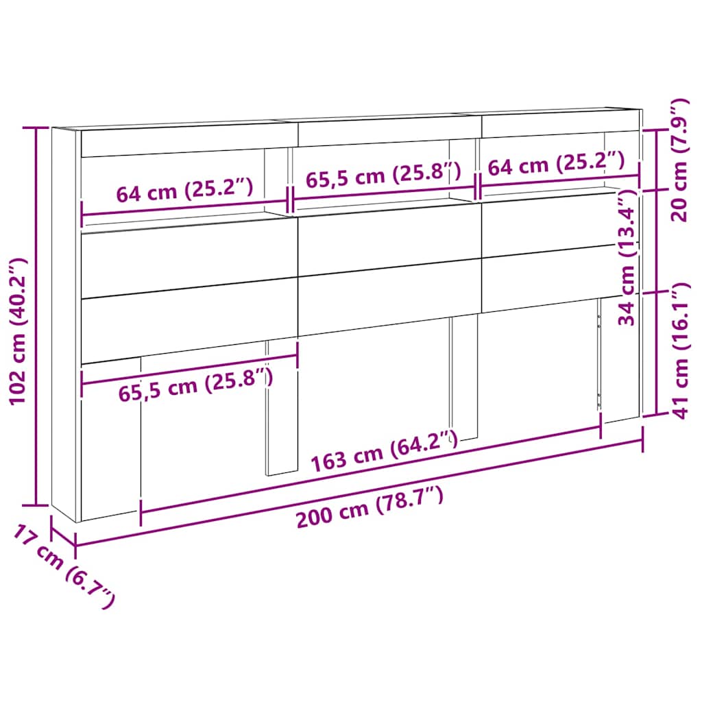 Κεφαλάρι Artisan Oak 200 x 17 x 102 cm Επεξεργασμένο ξύλο - Pakobazaar