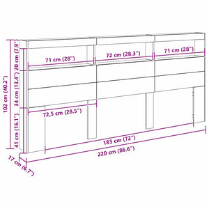 Κεφαλάρι Artisan Oak 220 x 17 x 102 cm Επεξεργασμένο ξύλο - Pakobazaar