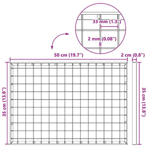 Σίτα Ασημί 50 x 35 x 2 εκ. Γαλβανισμένο Ατσάλι Ψυχρής Βύθισης