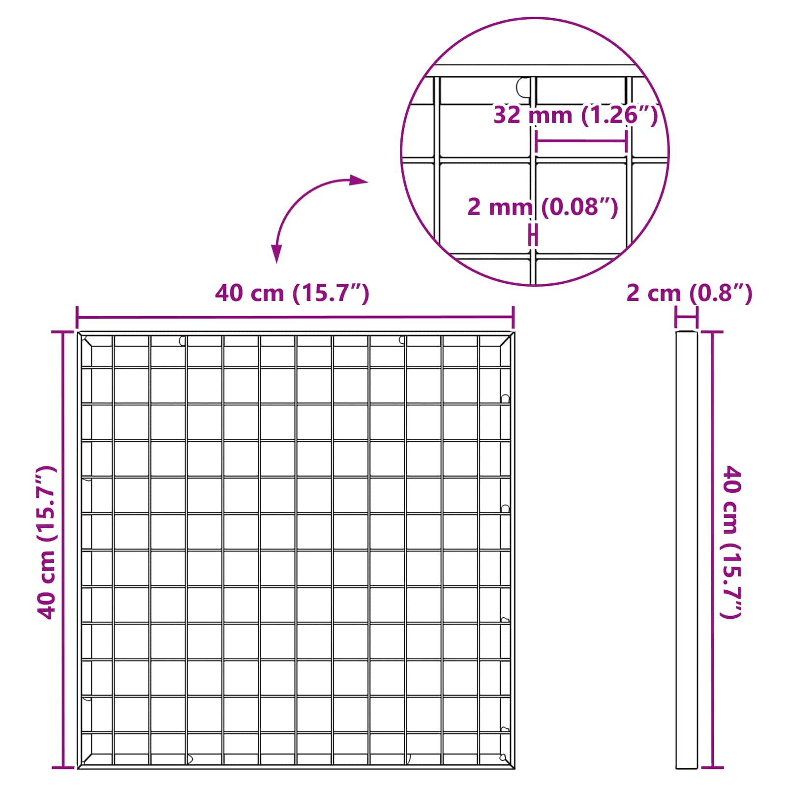 Σίτα Ασημί 40 x 40 x 2 cm Γαλβανισμένο Ατσάλι Ψυχρής Βύθισης