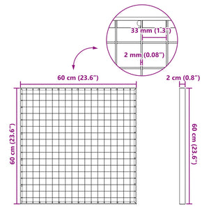 Σίτα Ασημί 60 x 60 x 2 cm Γαλβανισμένο Ατσάλι Ψυχρής Βύθισης - Pakobazaar