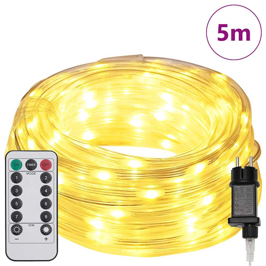 Φωτιστικό Συρματόσχοινο με 120 LED Θερμό λευκό 5 m PVC - Pakobazaar