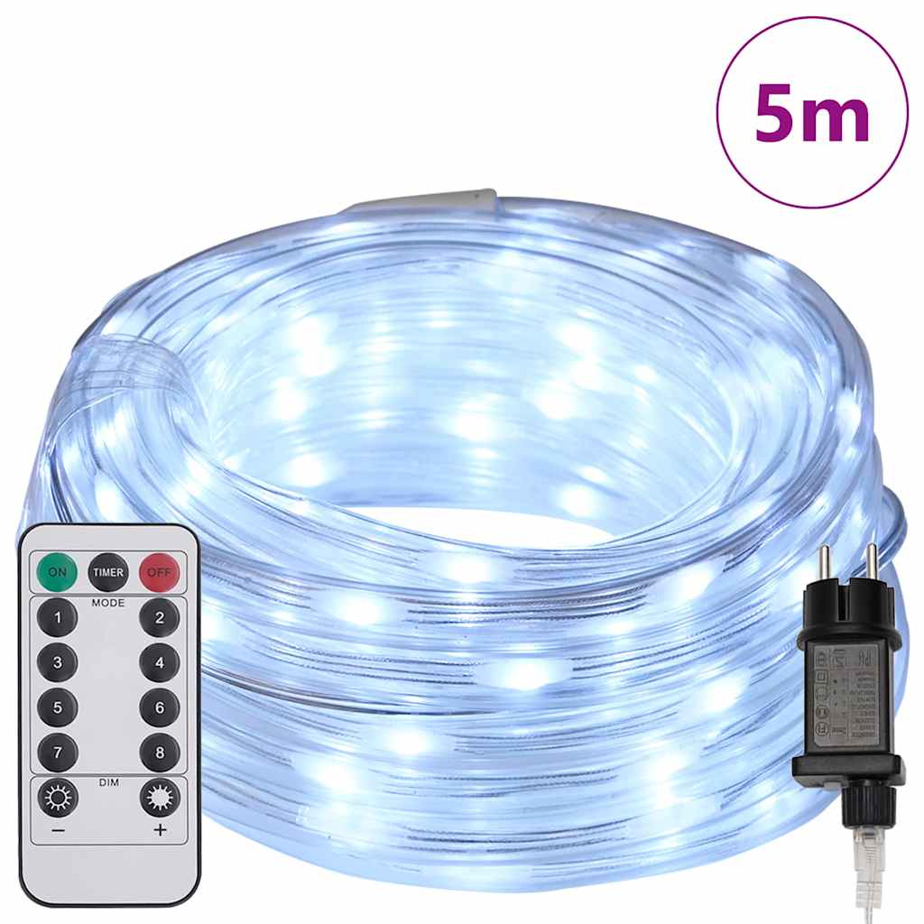 Φωτιστικό Συρματόσχοινο με 120 LED Κρύο Λευκό 5 m PVC - Pakobazaar
