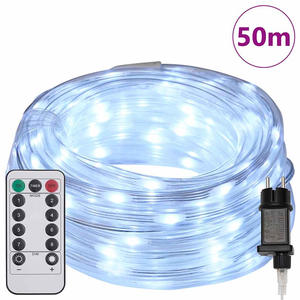 Φωτιστικό Συρματόσχοινο με 1200 LED Κρύο Λευκό 50 m PVC - Pakobazaar