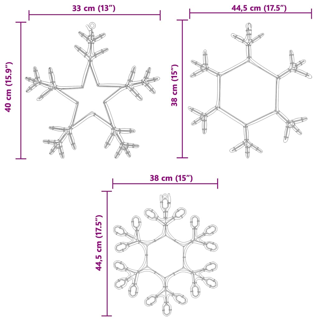 Χριστουγεννιάτικη Νιφάδα Θερμό λευκό 44,5 x 38 εκ PVC - Pakobazaar