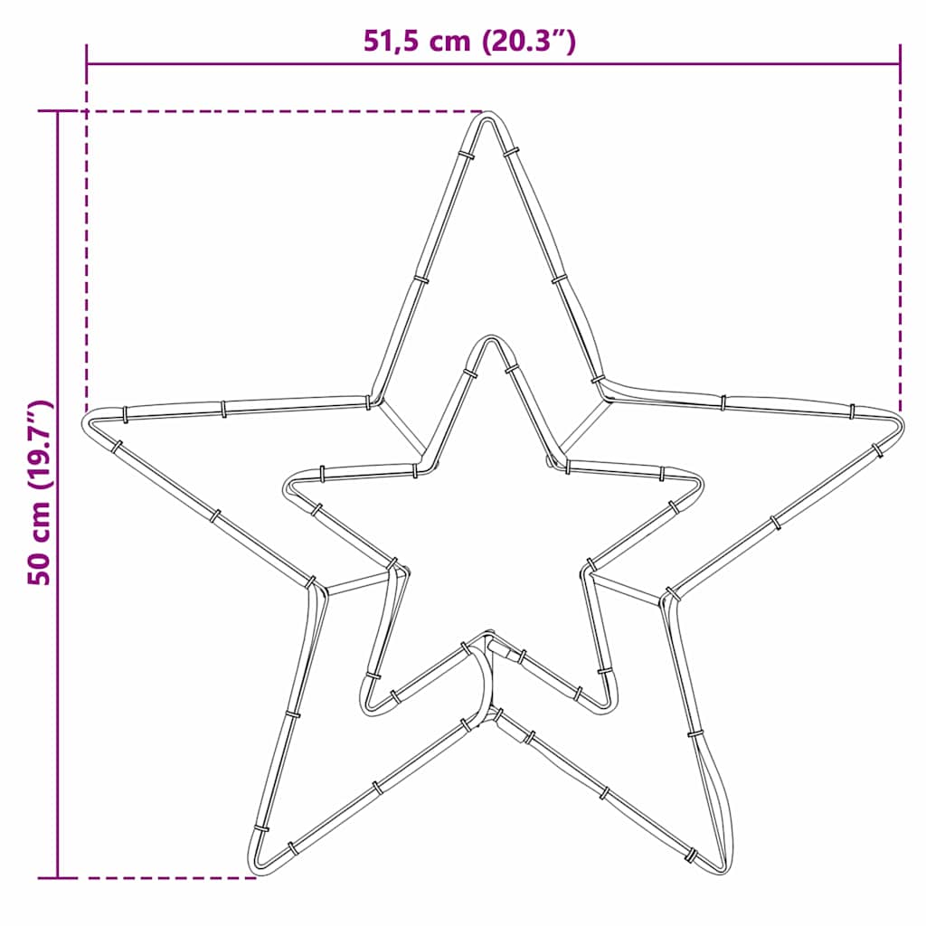Χριστουγεννιάτικο Αστέρι Κρύο Λευκό 51,5 x 50 x 0,65 εκ. Σίδερο - Pakobazaar