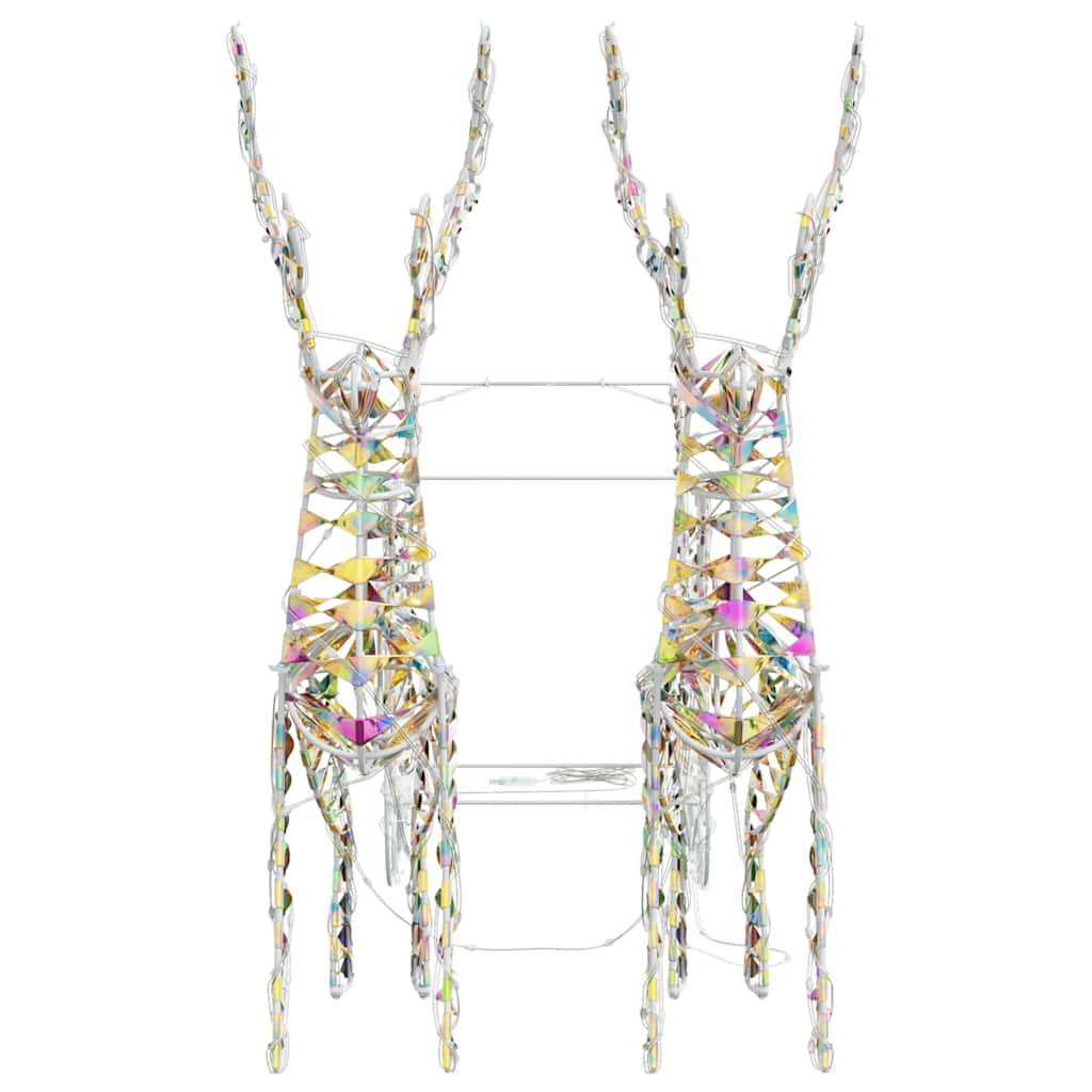 Έλκηθρο με Ελάφια με 160 LED Θερμό λευκό 30 x 12 x 54,5 εκ. PET - Pakobazaar