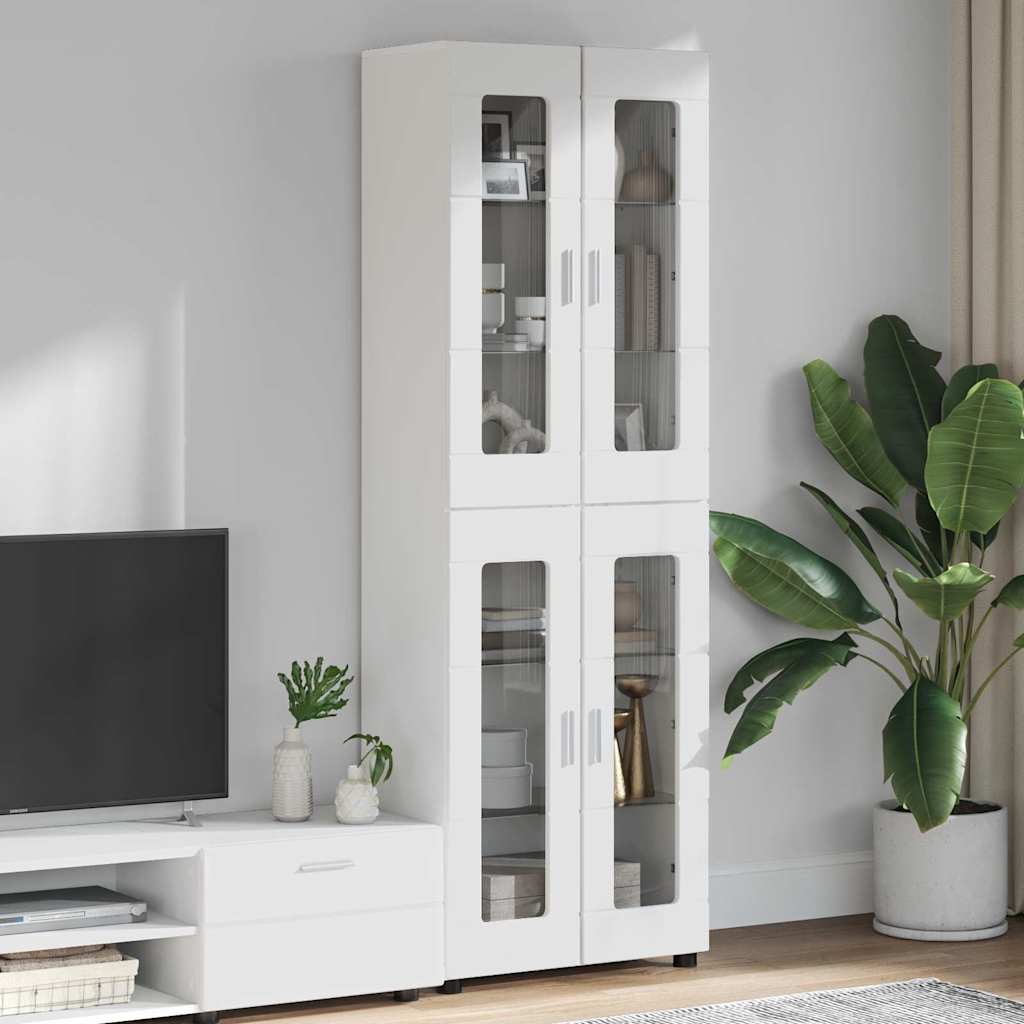 Highboard FLORIN Λευκό 60 x 35 x 182 εκ. Επεξεργασμένο ξύλο