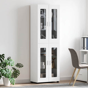 Highboard FLORIN 60 x 35 x 182 εκ. Λευκό Επεξεργασμένο Ξύλο