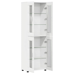 Highboard FLORIN 60 x 35 x 182 εκ. Λευκό Επεξεργασμένο Ξύλο