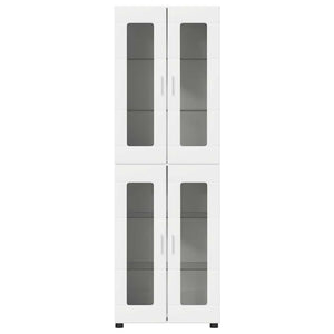 Highboard FLORIN 60 x 35 x 182 εκ. Λευκό Επεξεργασμένο Ξύλο