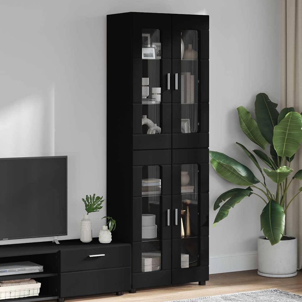 Highboard FLORIN Μαύρο 60 x 35 x 182 εκ. Επεξεργασμένο ξύλο