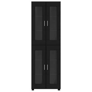 Highboard FLORIN 60 x 35 x 182 εκ. Μαύρο Επεξεργασμένο Ξύλο