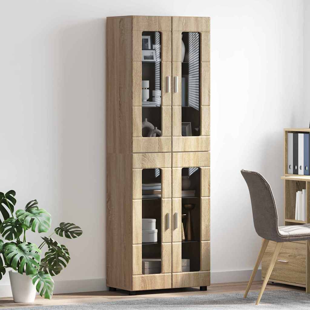 Highboard με ράφι με πόρτα FLORIN Δρύς Sonoma 60 x 35 x 182 εκ.