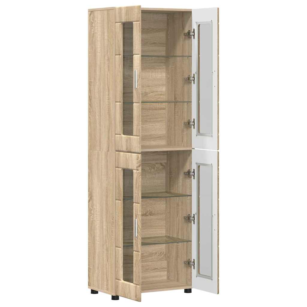 Highboard με ράφι με πόρτα FLORIN Δρύς Sonoma 60 x 35 x 182 εκ.