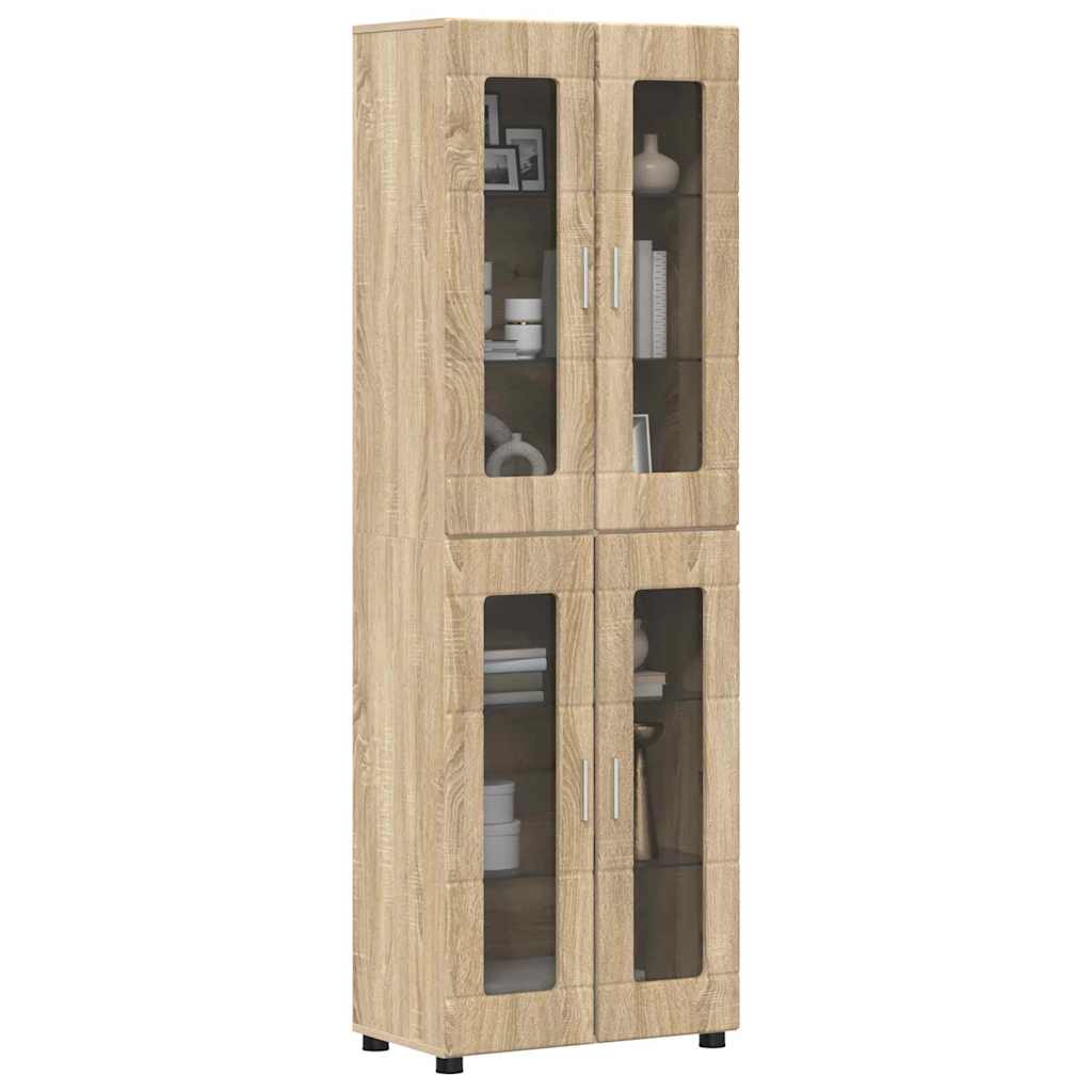 Highboard με ράφι με πόρτα FLORIN Δρύς Sonoma 60 x 35 x 182 εκ.