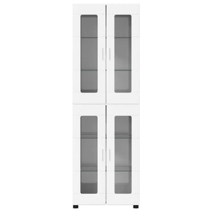 Highboard FLORIN 60 x 35 x 182 εκ. Υψηλής γυαλάδας λευκό