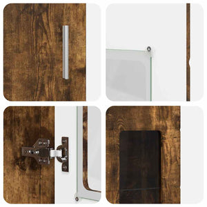 Highboard FLORIN 60 x 35 x 182 εκ. Καπνιστό Δρύς