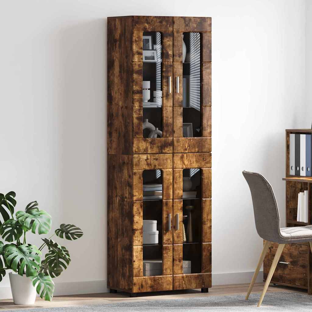 Highboard με ράφι FLORIN Καπνιστό Δρύς 60 x 35 x 182 εκ.