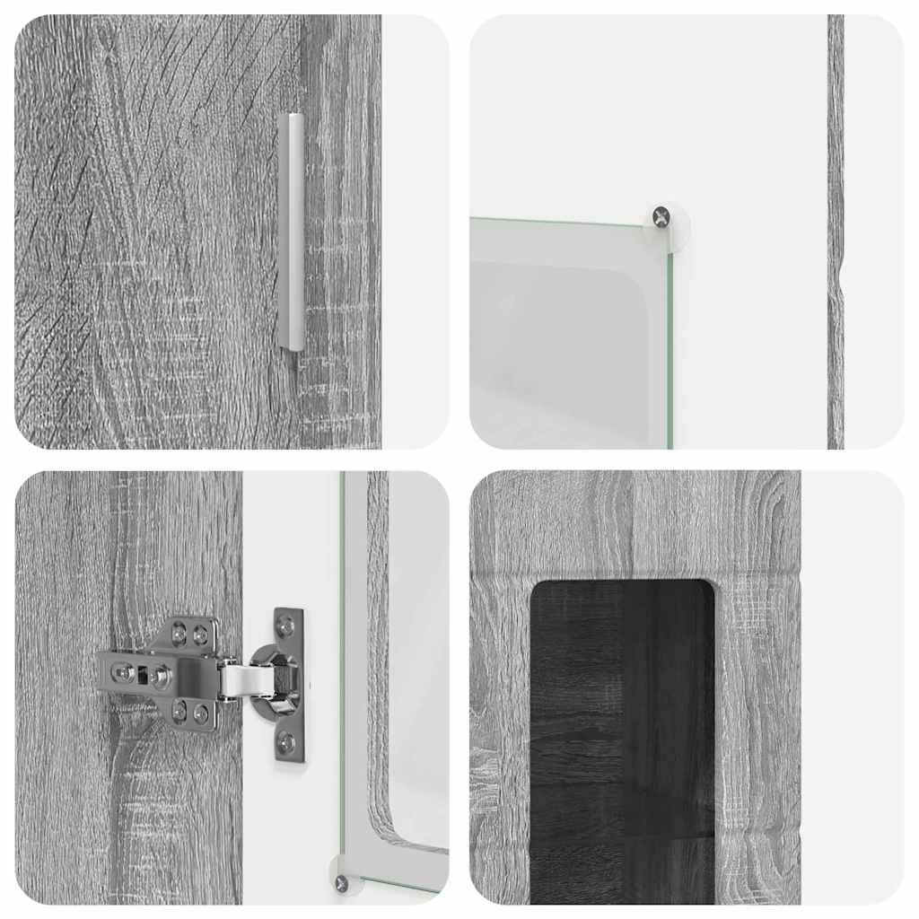 Highboard με ράφι FLORIN Γκρίζο Σονομα 60 x 35 x 182 εκ.