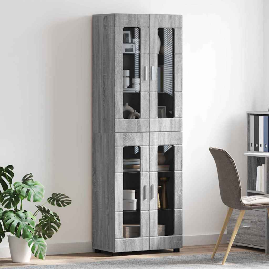 Highboard με ράφι FLORIN Γκρίζο Σονομα 60 x 35 x 182 εκ.