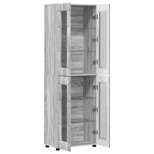 Highboard FLORIN 60 x 35 x 182 εκ. Γκρίζο Σονομα
