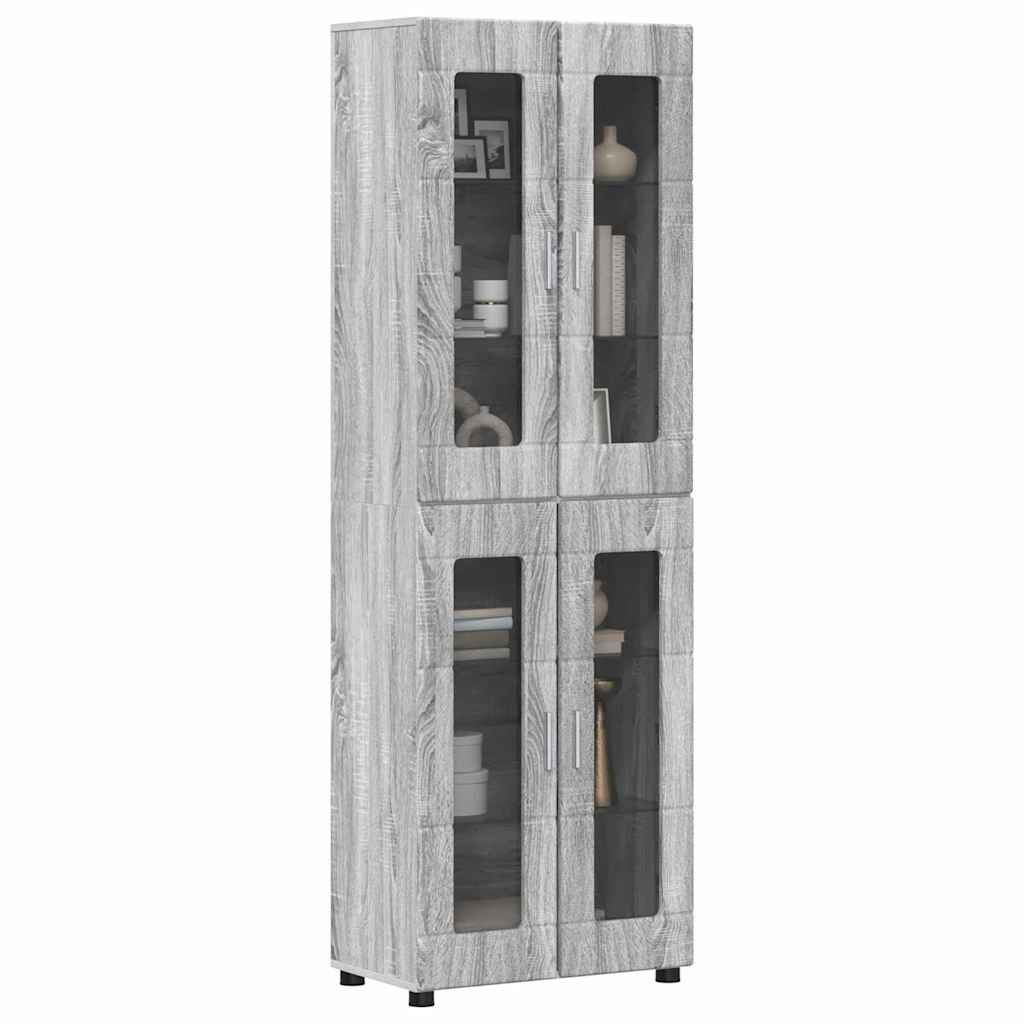 Highboard με ράφι FLORIN Γκρίζο Σονομα 60 x 35 x 182 εκ.