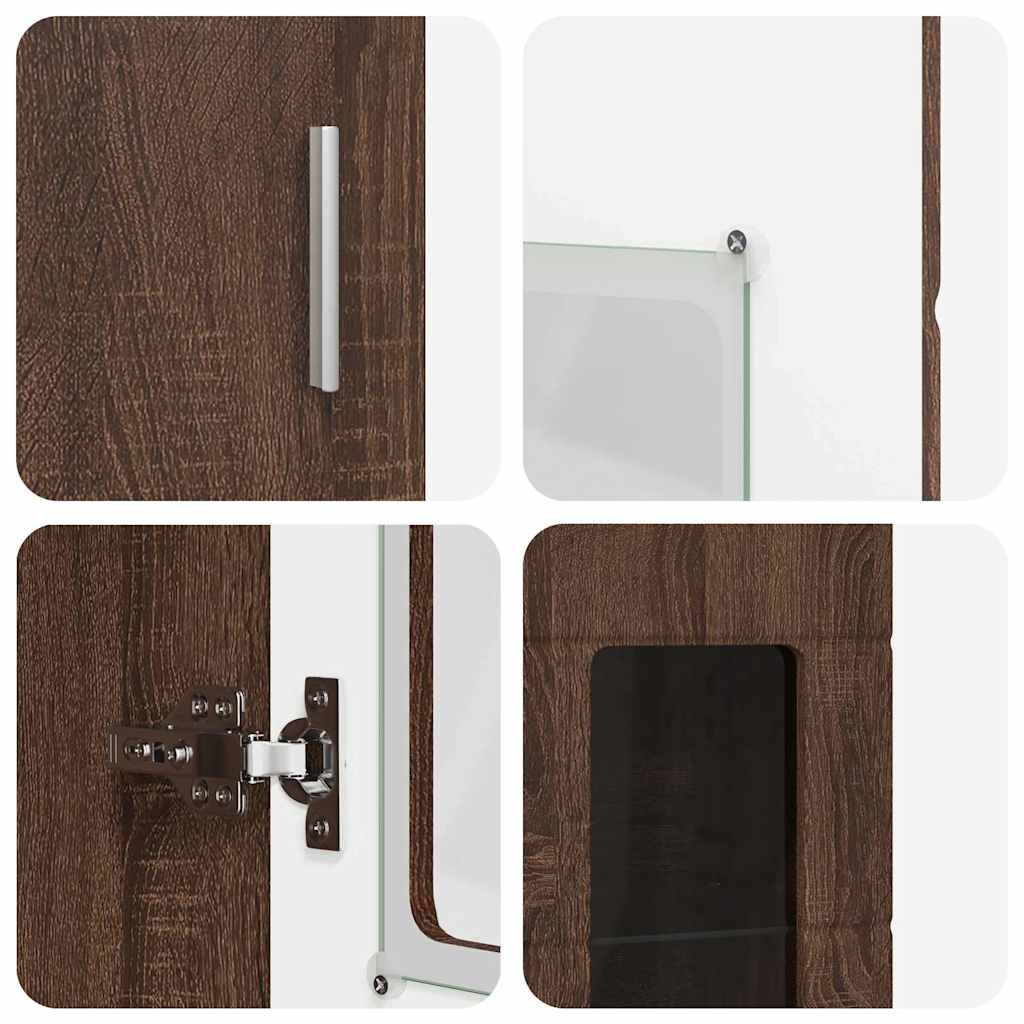 Highboard FLORIN Καφέ δρυς 60 x 35 x 182 εκ. Επεξεργασμένο ξύλο