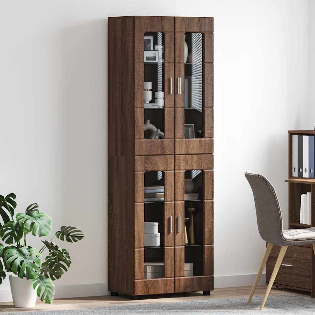 Highboard FLORIN Καφέ δρυς 60 x 35 x 182 εκ. Επεξεργασμένο ξύλο
