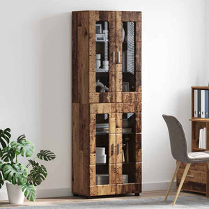 Highboard FLORIN 60 x 35 x 182 εκ. Παλιό ξύλο