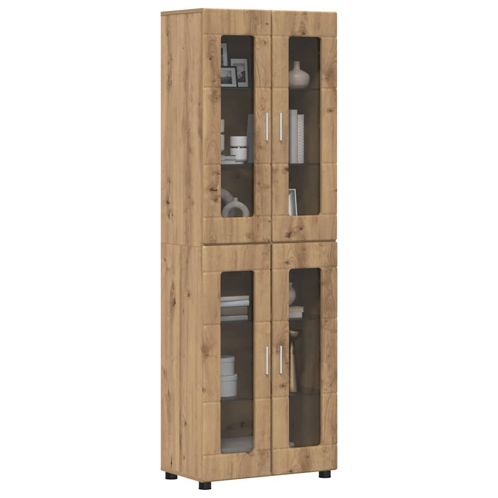 Highboard με ράφι με πόρτα FLORIN Artisan Oak 60 x 35 x 182 εκ.